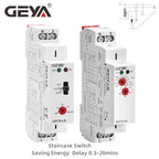 GEYA GRT8-LS/LM Din Rail Staircase Switch Lighting Timer Switch 230VAC 16A 0.5-20mins Delay off Relay Light Switch