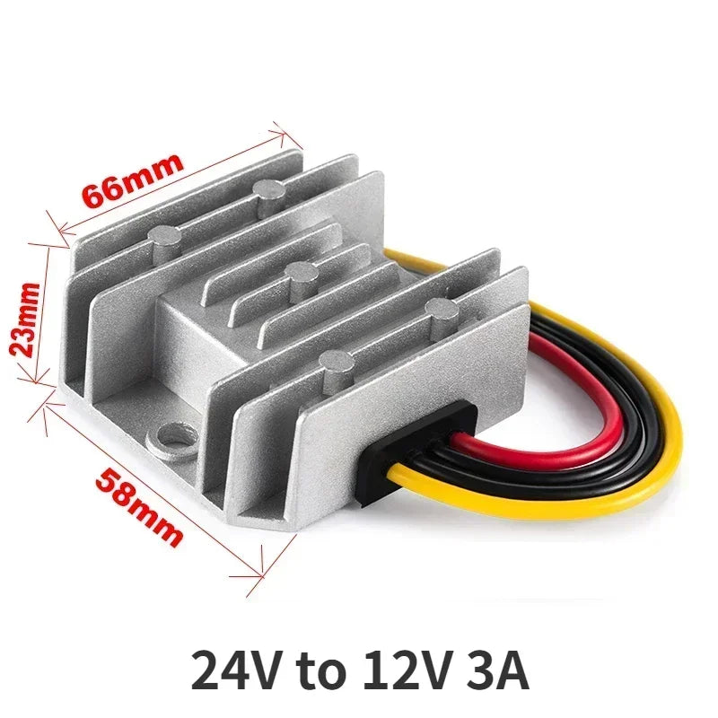 24V to 12V 3A -60A Reliable DC to DC Converter Step Down Voltage Regulator 24 Volt to 12 Volt Buck Supply Module for Cars Solar