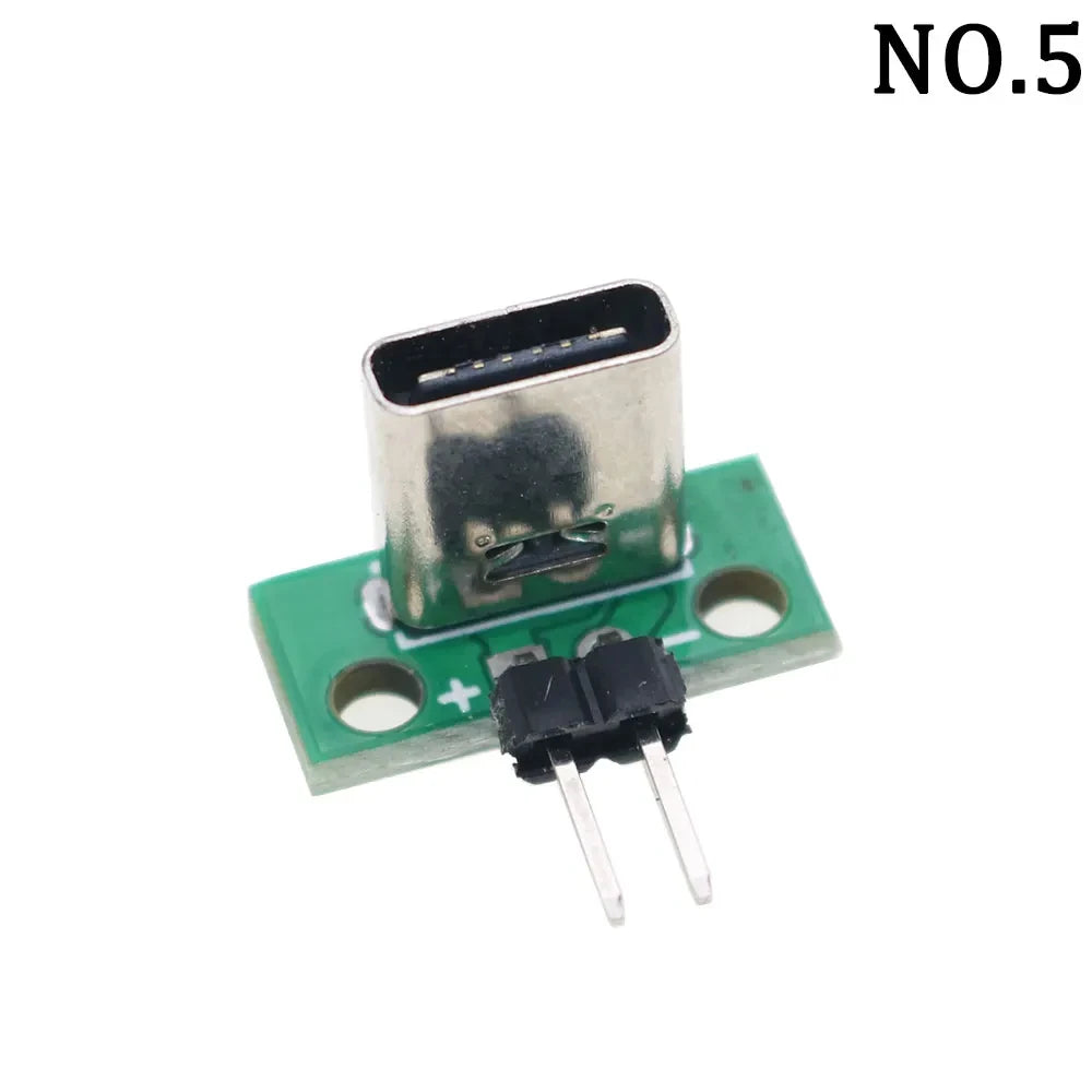 1Pcs USB 3.1 Vertical Straight Plug Double Side Positive Negative Plug Type-C Male/Female Test Board PCB Connector With Pin