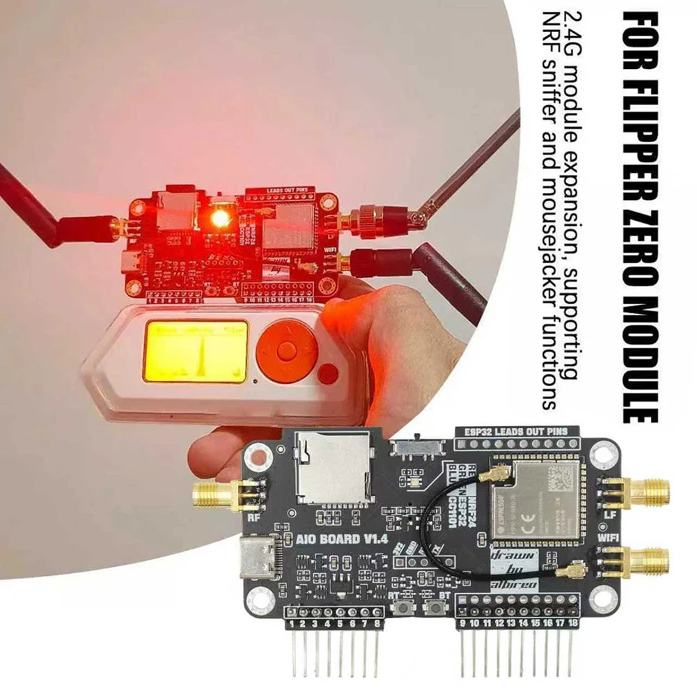 For Flipper Zero Multiboard 2.4G Module Expansion WiFi NRF24 + ESP32 Expansion High Gain CC1101 Module
