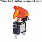 Auto Car Boat Truck Illuminated Led Toggle Switch With Safety Aircraft Flip Up Cover Guard 12V20A transparent