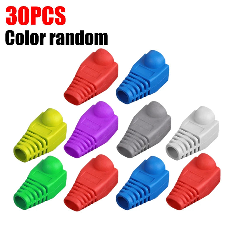 RJ45 CAT5 Pass Through Connectors Crystal End Gold-Plated to Crimp Modular Plug for Solid Or Stranded UTP Network Cable Sleeve