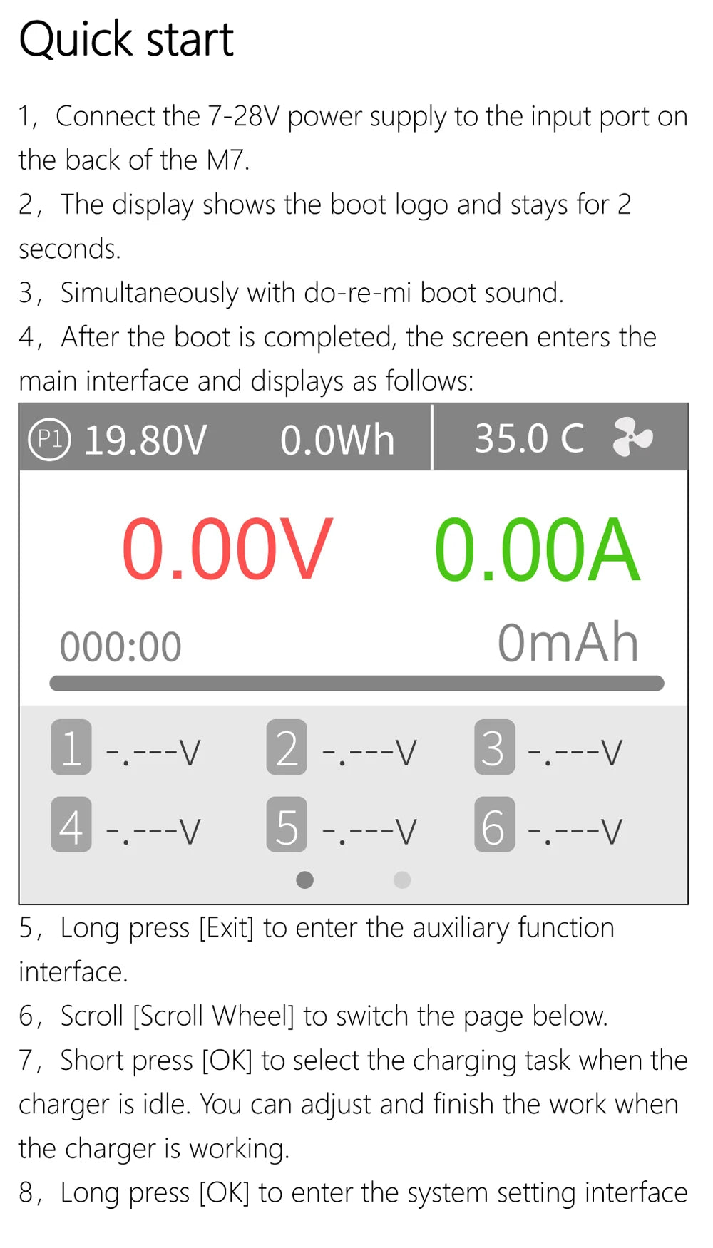 ToolkitRC M7 200W 10A DC Balance Charger Discharger for 1-6S Lipo Battery With Voltage Servo Checker ESC Tester Receiver LCD IPS