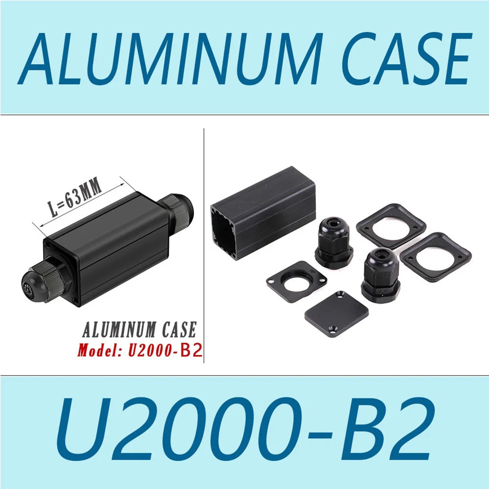 Waterproof Cable Gland Electronic Engineering Box Powercon Couplers Extender Connector Housing Case with 4-8mm PG9 Cable Entry