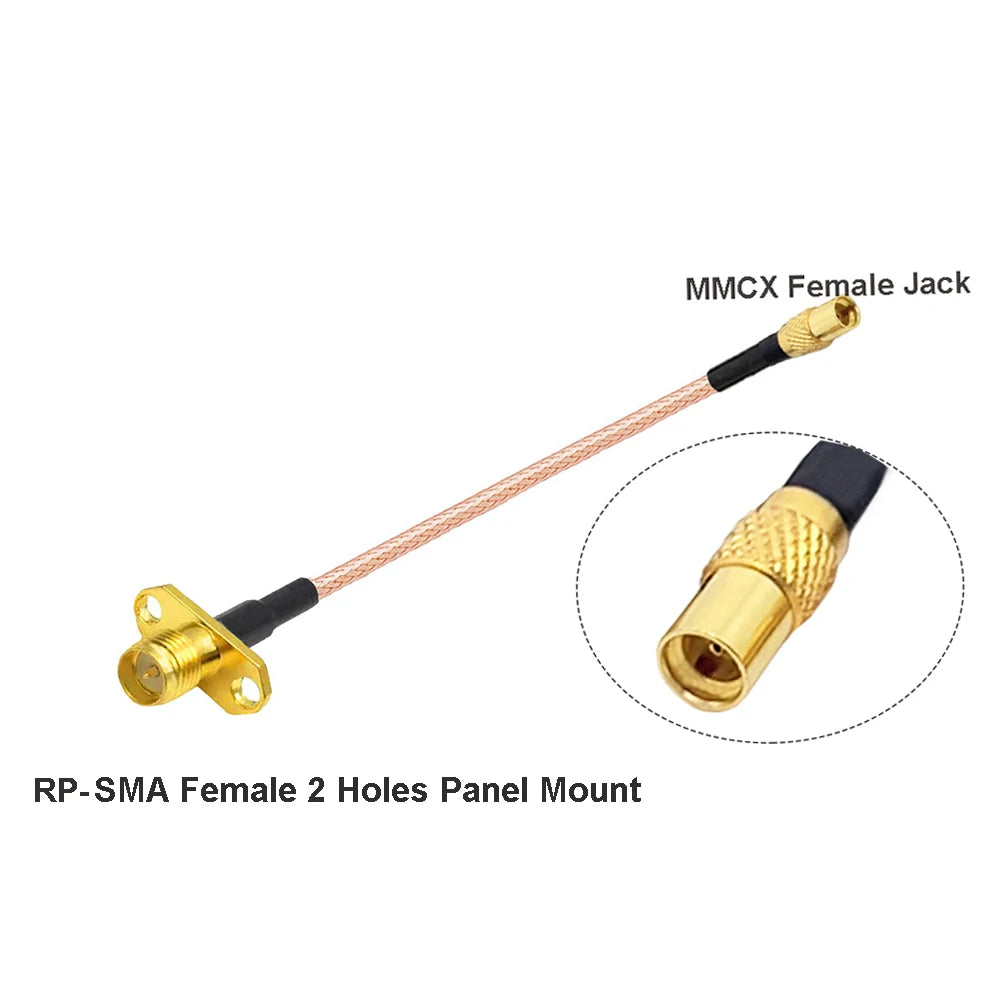 2PCS MMCX to SMA/RP-SMA Female Flange Panel Mount RG316 Pigtail FPV Antenna Extension Cord for TBS Unify PandaRC VTX