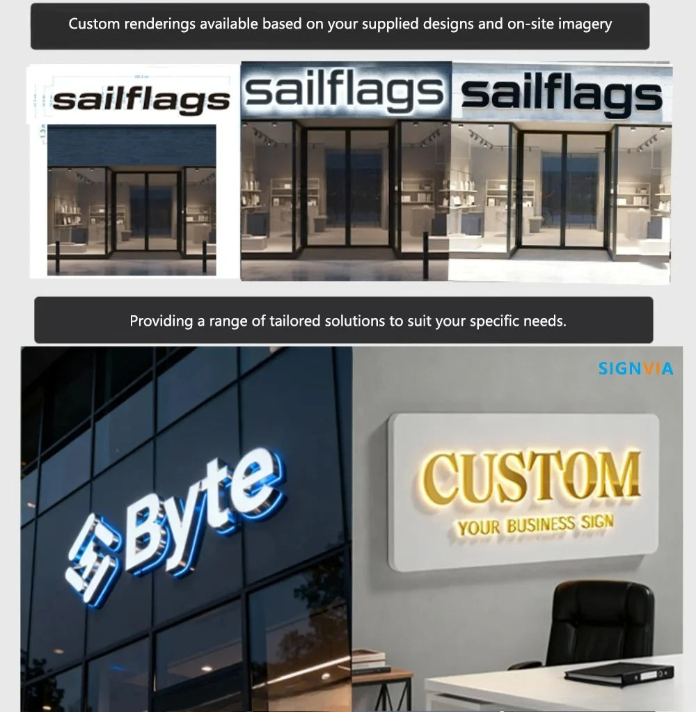 3D Custom Luxury LED Luminous Acrylic Metal Wall Letters - Business Logo Signboard for Cafe Wall Decor & Commercial Advertising