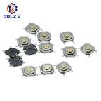 12V 5.2*5.2*1.5mm 12V 0.5A 4 Pin SMT Push Button Switch Metal Tactile Micro Tact Touch Switch Copper Interruptor 4x4x1.5