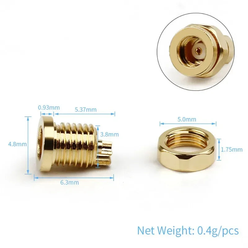 10pcs MMCX Connector Female Earphone PCB Mount Pin For Soldering IE800 Headphone Short Long Type Beryllium Copper Wire Connector