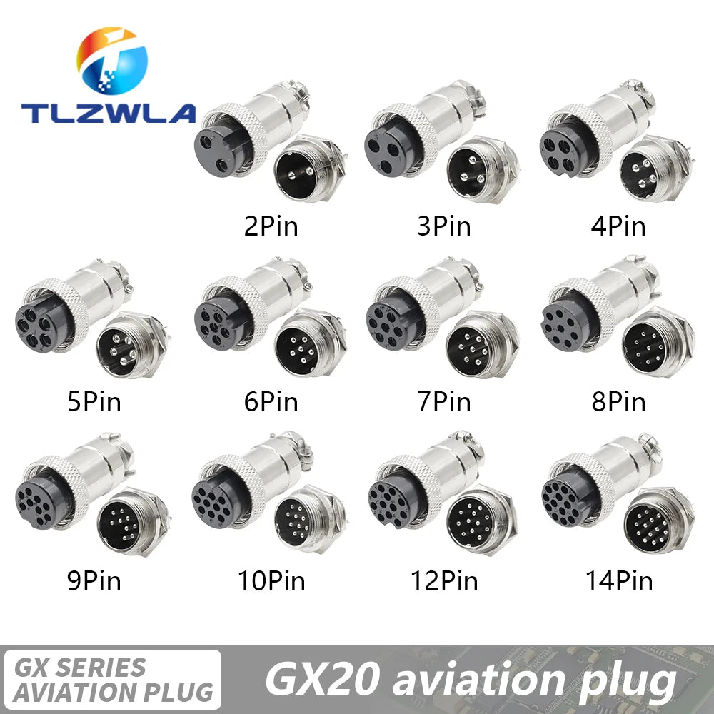 GX12 GX16 GX20 2/3/4/5/6/7/8/9/10 Pin Male Female Butting Wire Cable Circular Aviation Socket Plug Panel Connector Dropshipping