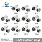 GX12 GX16 GX20 2/3/4/5/6/7/8/9/10 Pin Male Female Butting Wire Cable Circular Aviation Socket Plug Panel Connector Dropshipping