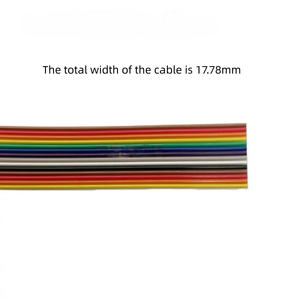 Rainbow Dupont Flat Ribbon Cable 1.27mm Pitch 1 Meter Length 6P‑64P Multi Pin Counts Compatible for FC Dupont Connector
