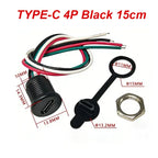 1/5PC 2/4/5Pin USB Type C Connector Type-C Female Socket With PH2.0 Terminal Nut Locking Plate Waterproof Fast Charging JackPort