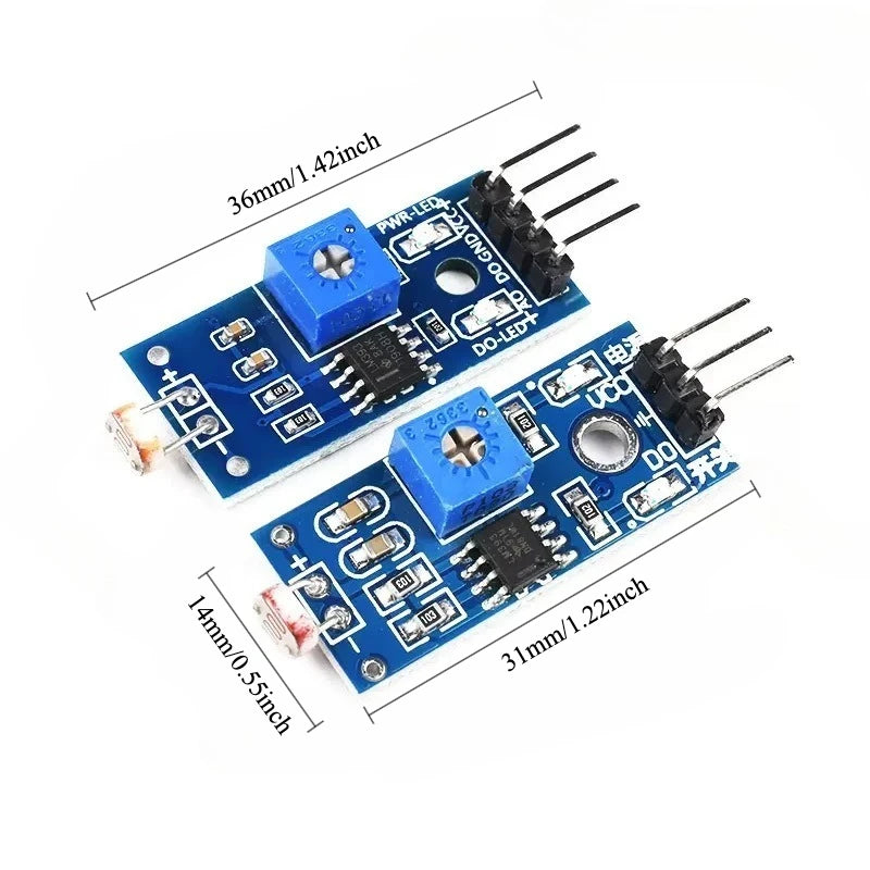 10pcs 3 Pin 4 Pin Photoresistor Sensor Module Light Detection LDR for Arduino Light Control Switch DIY