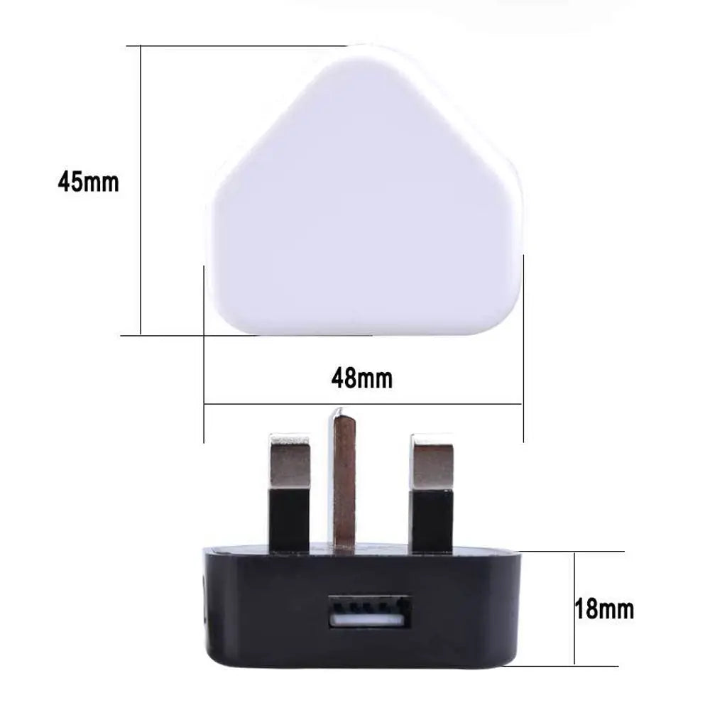 Office 1 Port USB 5V 1A 3 Pin Wall Charger UK Plug USB Charger Power Adapter