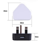 Office 1 Port USB 5V 1A 3 Pin Wall Charger UK Plug USB Charger Power Adapter