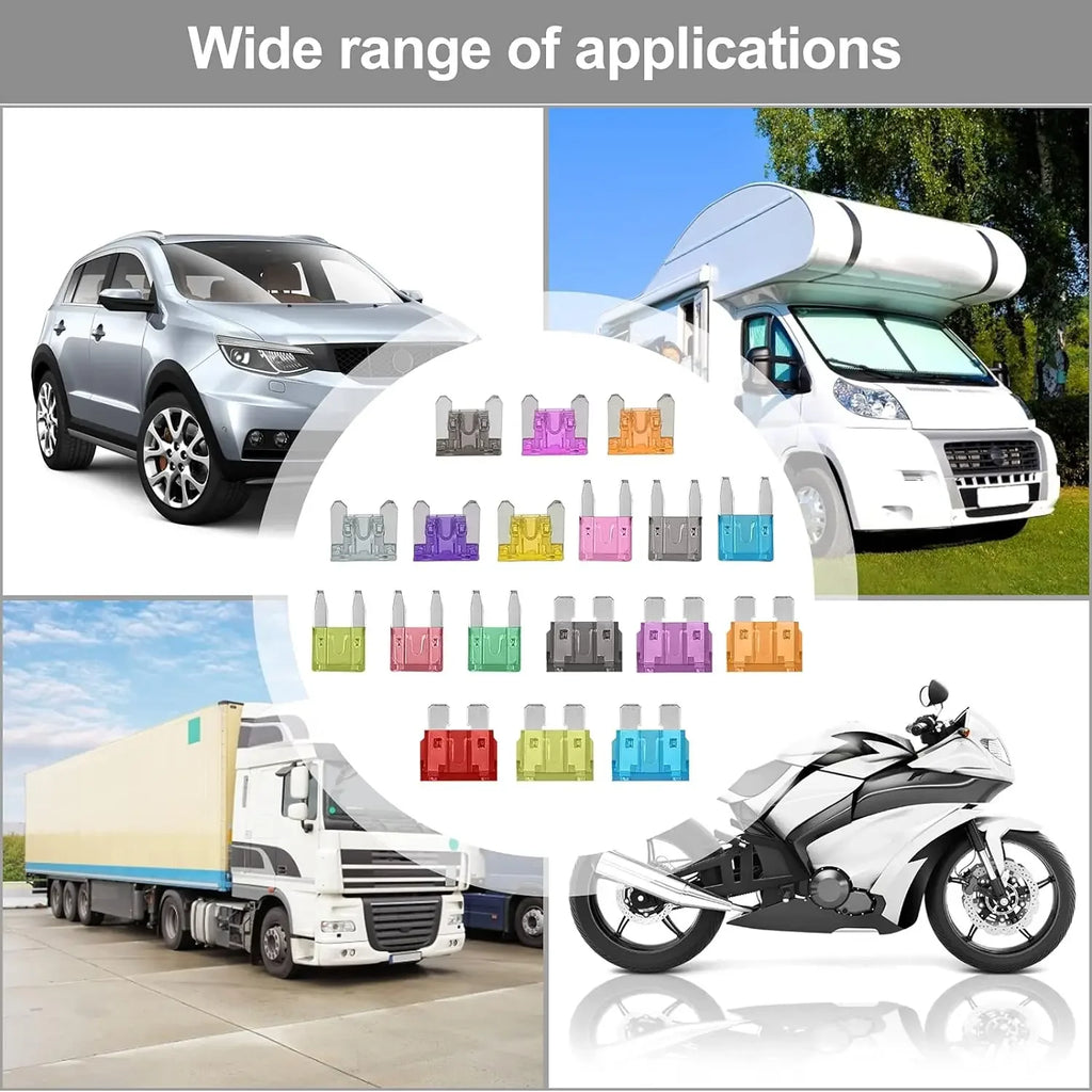 50/100/180pcs Car Blade Fuse Assortment Kit Auto Truck Automotive Medium Fuse Mixed Motorcycle Circuit Fuse With Box