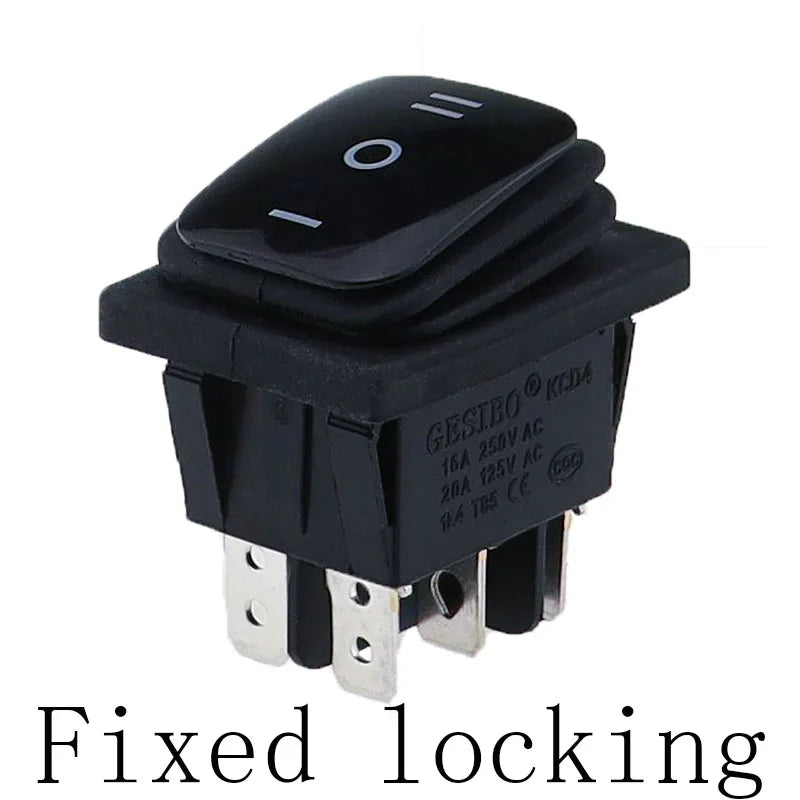 1PC Momentary (on)-off-(on) Waterproof 6Pin Rocker Switch 3 Position Locking ON-OFF-ON DSDT
