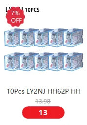 1pcs General Purpose LY2NJ HH62P Electronic Micro Electromagnetic Relay LED Lamp 10A 8 Pins Coil DPDT DC12V 24V AC110V 220V