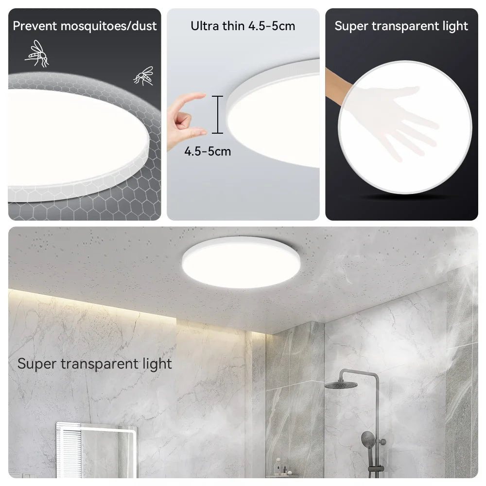 LED Radar Sensor Light Waterproof Ip44 220V Ceiling Lamp for Living Room Bathroom Corridor Decor Led Panel Light Motion Sensor