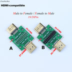 1pcs A-M HDMI Male To Female Test Board MINI Connector with Board PCB 2.54mm Pitch 19/20pin DP HD A Female To Male Adapter Board