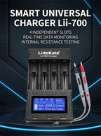 LiitoKala Lii-700 Universal 18650 AA AAA Charger, QC 12V 5A Fast Charge, Overcharge & Reverse Protection, 0V Battery Activation