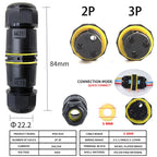 IP68 M16 M20 M25 Male Female Docking Connector Waterproof 2/3/4/5 Pin Terminal Electrical Wire  Cable Connector For Outdoor