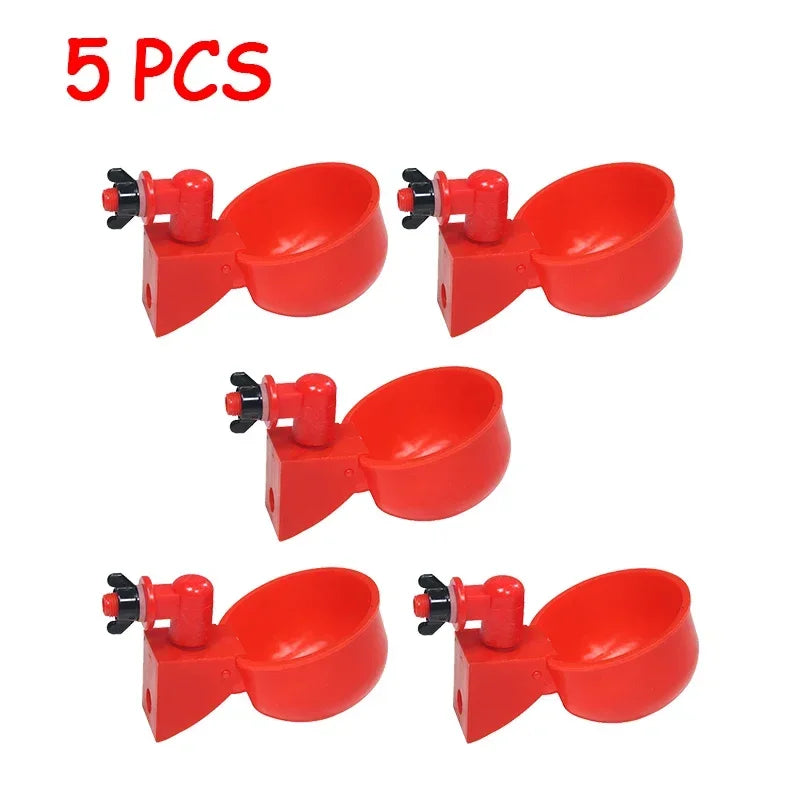5-50Pcs Chicken Duck Drinking Cup Automatic Drinker Chicken Feeder Plastic Poultry Farm Water Drinking Cups Easy Installation