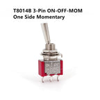 Salecom T80-T U/U2 Series Flat Handle Remote Control Mini Toggle Switch 6.35mm Panel Mount 5A/125VAC