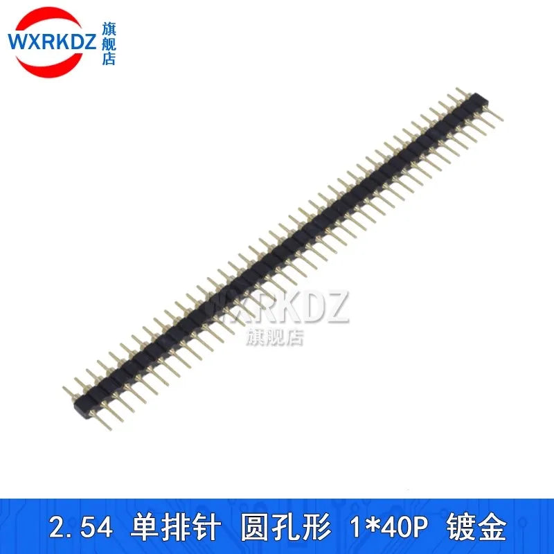 1x40P 1.27mm 2.0mm 2.54mm Round Hole Male Tin Gold Female Pin Header Single Row 0.1" Breakable PCB IC Crystal Transistor Socket