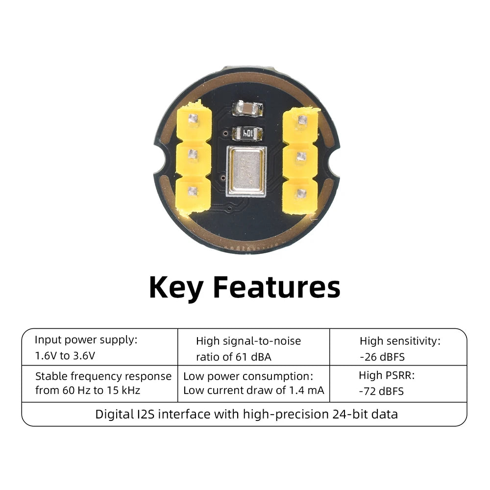 MS3625 I2S MEMS Microphone Module High Anti-Interference Left Right Channel for ESP32 DSP Smart Voice Audio Development