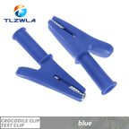 5PCS Pure Copper Insulated Test Alligator Clip 10MM Opening With 4MM Jack Safety Crocodile Clamps For Banana Plug Or Welding