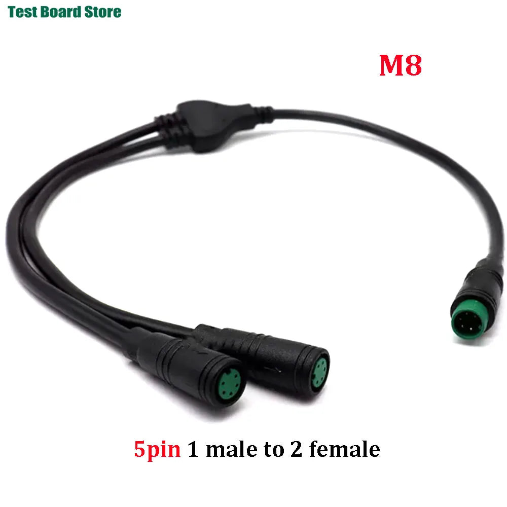  M6/M8 1 male to 2 female 2/3/4/5/6 pin Ebike DC splitter sensor Connector 40CM Cable Electric Bicycle Butt Joint ebike Plug
