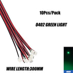 10Pcs 0402 0603 Led SMD Wire For Model Train HO N OO Scale Red Black Line Pre-soldered Micro Litz Diorama Railway 30cm 3V