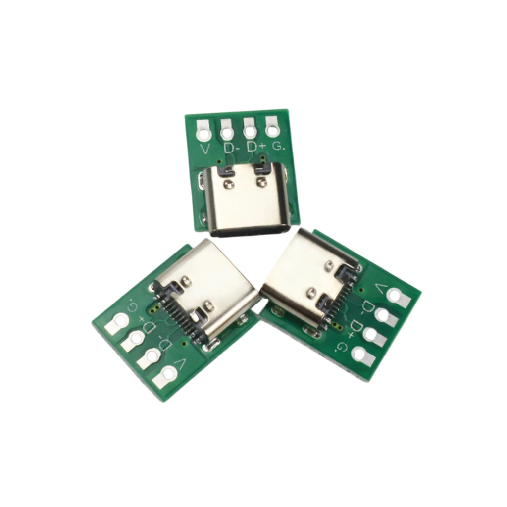 USB 3.1 Type-C 16-Pin Test Breakout Board 2.54mm Pitch for Arduino Raspberry Pi ESP32 Diagnosis Data Cable Prototyping DIY