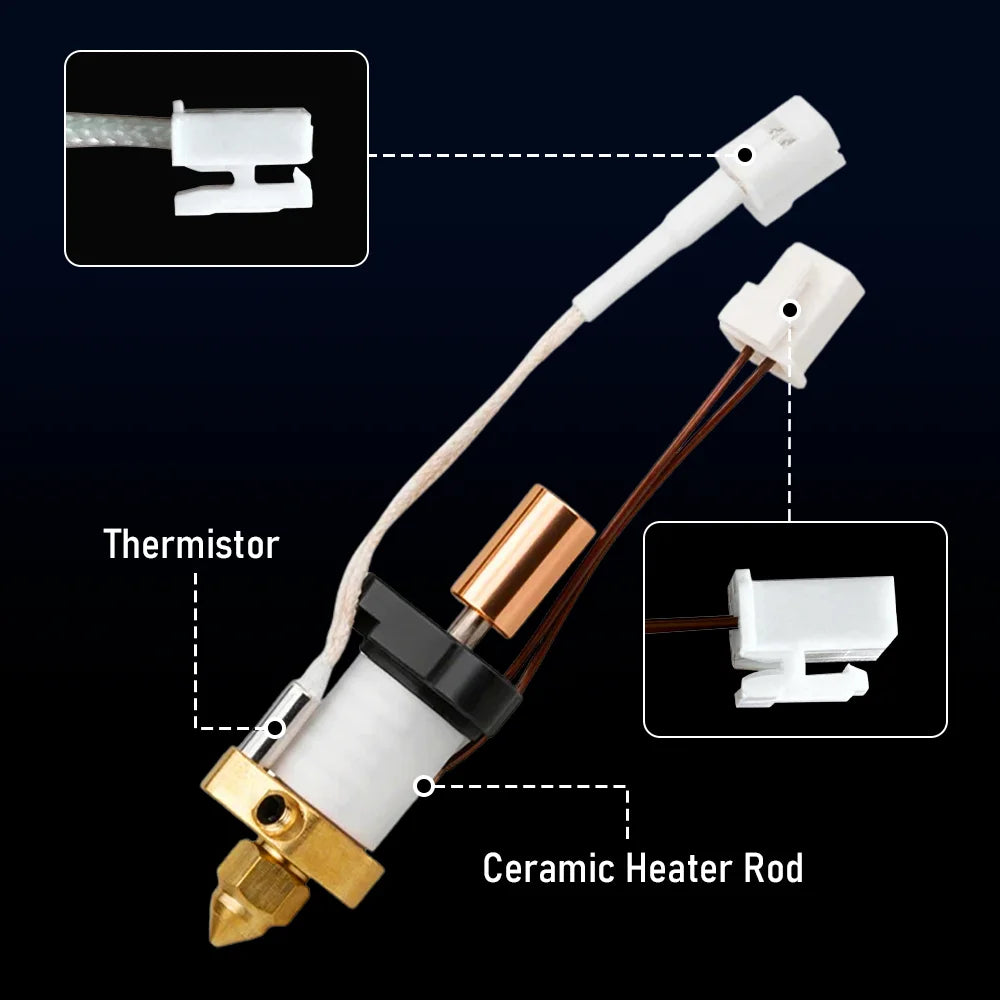 New Version K1C Ceramic Heating Tube Thermistor Temperature Sensor for K1 SE K1 MAX 3D Printer Hotend Accessories Parts
