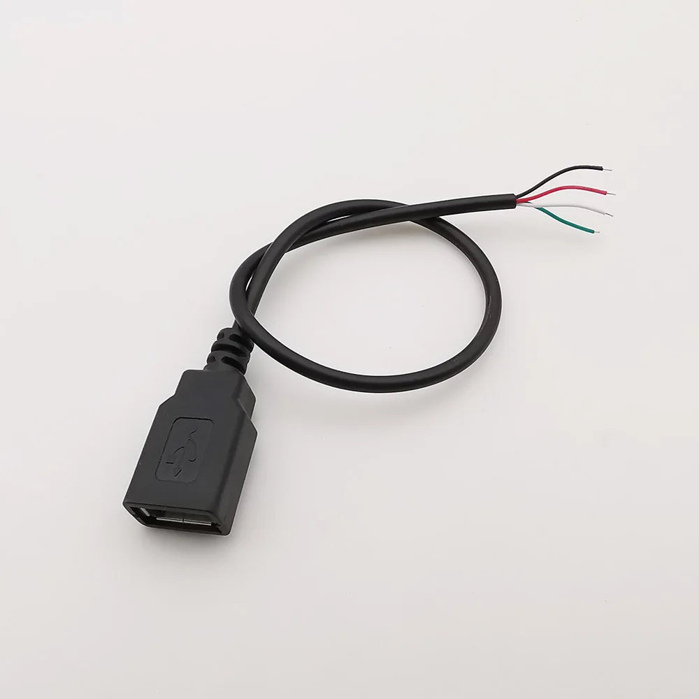 5V USB 2.0 A Female Male Power Supply Cable Connector 2Pin 4Pin Wire Charge Extension Cable Adapter Welding Line DIY 0.3m 1m 2m