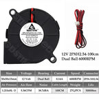 Gdstime 5015 Blower Fan 24V 12V 5V 50MMx15MM Turbine Radial Fan 5015 Dual Ball High Speed Cooler for 3D Printer Parts Cooling