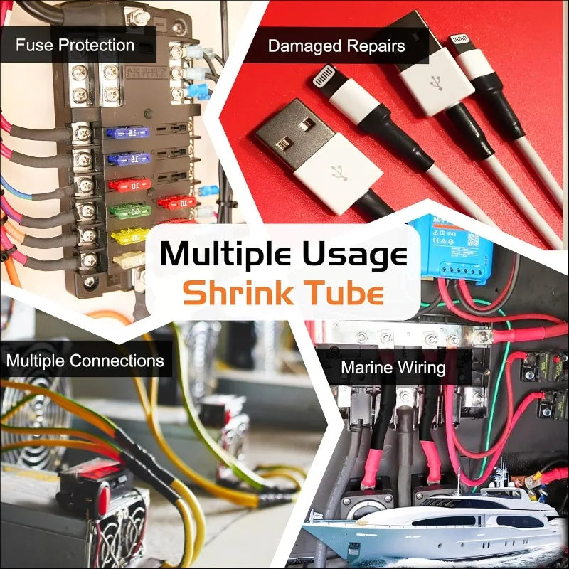 4:1 Heat Shrink Tubing Dual Wall Adhesive Lined Tube Waterproof Wire Cable Insulation Sleeve Thermal Shrinkable Cable Protector