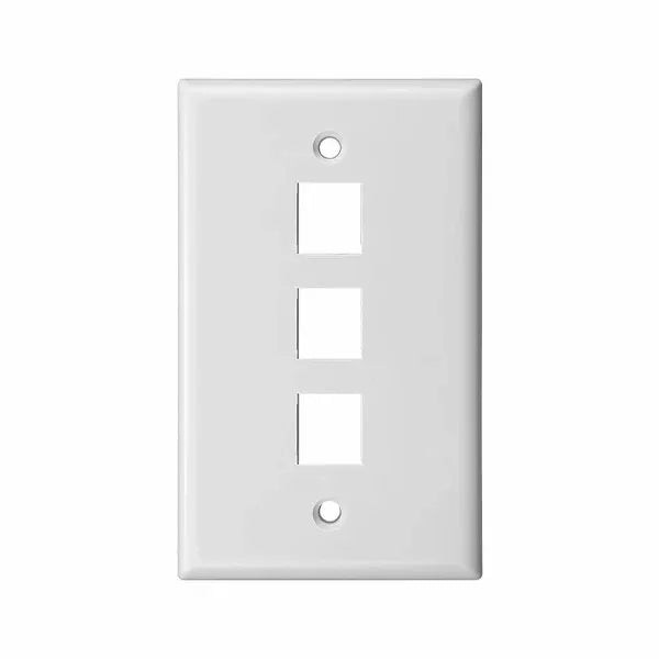 ZoeRax 0/1/2/3/4/6-Port Keystone Jack Wall Plate, Low Profile RJ45 Wall Plate for Keystone Jacks in White