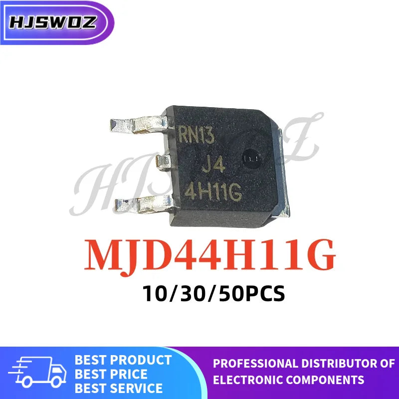 10-50PCS MJD44H11G J44H11G J4 4H11G TO-252 SMD 80V 8A PNP Transistor Audio Amplifier Power Switch Brand New In Stock