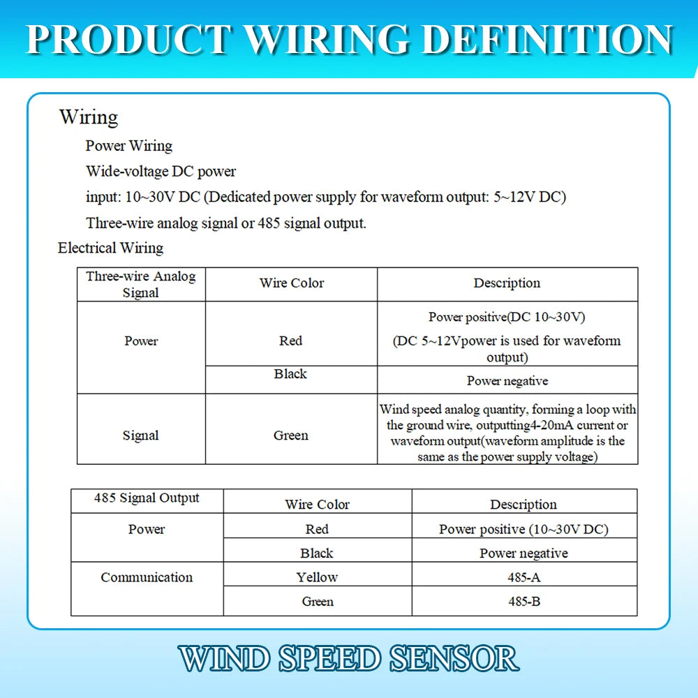 30m/s Weather Station Outdoor Anemometer Sensor Polycarbon 360° Wind Direction Transmitter Sensor Output RS485 4-20MA 0-5V 0-10V