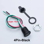 JCD 2/4/5Pin Type C Connector With Line Nut Locking Plate PH 2.0 Waterproof Cap High Current Fast Charging Jack USB C Port