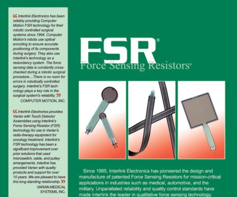 0.5" Resistive Pressure Sensor FSR 402 Weighing Sensor Measurement Force Sensing Resistor Long Short Tail Optional
