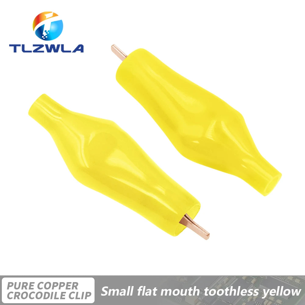 10PCS 5A Mini Copper Test Crocodile Clamp 28mm Flat-mouthed Dental Crocodile Clamp