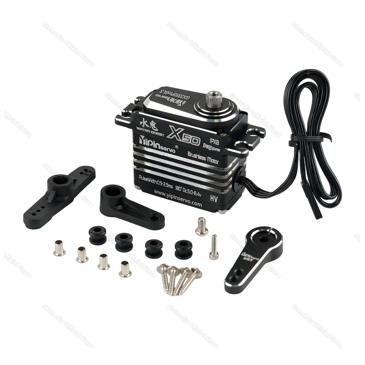 GX Yipin X50 Pro 50KG HV Servo Waterproof IPX8 Digital Brushless Motor for 1/8 1/10 RC Cars/Crawlers 25T Metal Arm Gear 180/270