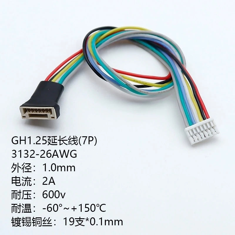 5pc 2-8P GH1.25 WT Latch Female Male Extension 26AWG 20cm Silicon Cable JST GHR-15V-S SSHL-002T-P0.2 Crimp High Temp Resis Wire