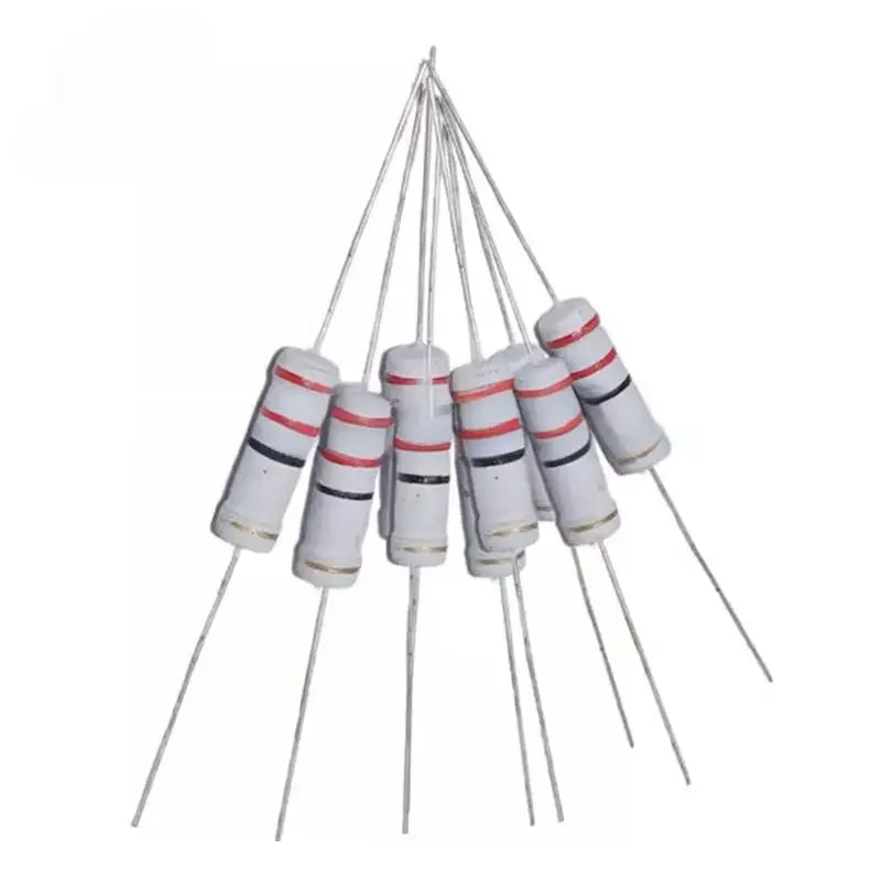20PCS 2W Wire-wound Fuse Resistor with 5% Tolerance 10R/15/20/22/30/33/47/56R/68/75/82/100R/0.1/0.33/0.47/1/2/2.2/2.7/3.3/470R