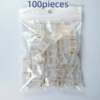 20/50/100PCS RJ45 Ethernet Connector Cables Module Plug Network RJ-45 Lan Crystal Heads Cat5 Cat5e Gold Plated Network Cable
