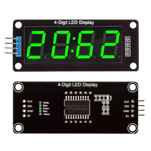 2Pcs TM1637 4 Digit 7 Segment Digital Tube Clock Module 0.56-inch LED Display Module blackboard Red Blue Green Yellow White