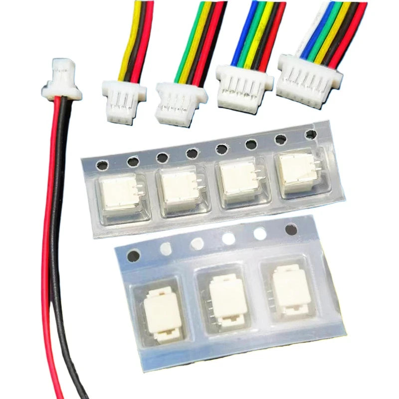 10Set Mini SH 1.0 2Pin 3P 4P 5P 6P 8P 10P 12P Micro PCB Vertical/RA SMT Male Pin Header Wafer Socket+Female Wires Cable 20mm